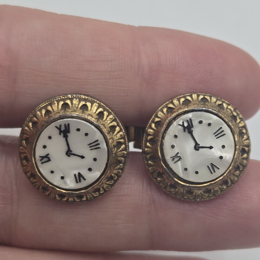 Arthur Pepper Art Watch Motther Of Pearl Cufflinks Toggle Bullet Steampunk 1950s